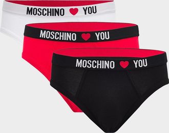 Moschino Men & apos;s My Valentine Stretch-Jersey Variety Brief 3-Pack