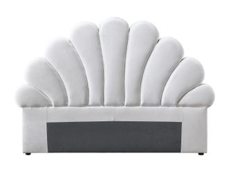 Vente-Unique Testata Letto Conchiglia 160 Cm - Velluto Bianco - Moana