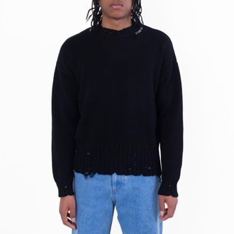 Marni Destroyed Effect Twisted Crewneck Sweater, Brand Size 48 ( US Size 38 )