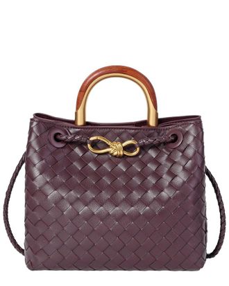 Tiffany & Fred Handwoven Mini Leather Tote