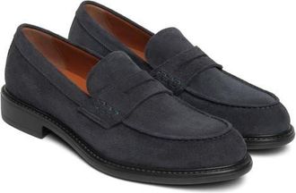 Nero Giardini Leather Penny Loafer in Navy at Nordstrom, Size 44