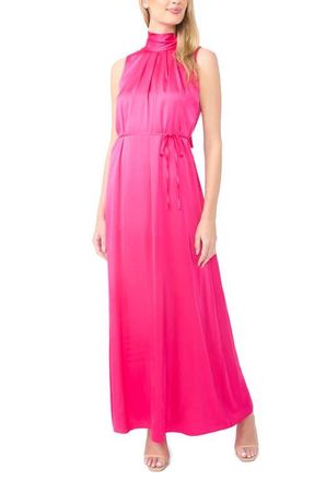 Ted Baker Alina Gathered Halter Neck Maxi Dress in Beetroot Pink at Nordstrom, Size X-Large