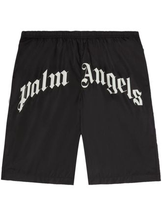 Palm Angels Zwembroek met gewelfd logo - Zwart