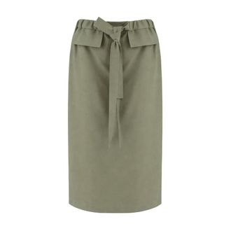 Fabiana Filippi Midi Skirts, female, Green, Size: XS Belt Elasticated Midi Skirt