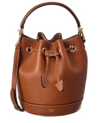 Celine Celine Teen Clara Leather Bucket Bag