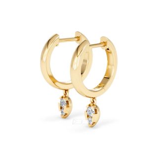 The Diamond Store Lab Diamond 0.15ct Marquise Drop Huggies in 18K Gold Vermeil