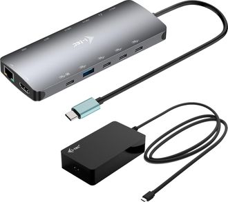 No Brand I-tec Metal Usb-c Nano 3x Display Dock, 2x Hdmi 1x Usb-c Video With Power Delivery 140w + Universal Charger 140 W