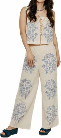 The Tiny Big Sister Embroidered Top In Light Cream