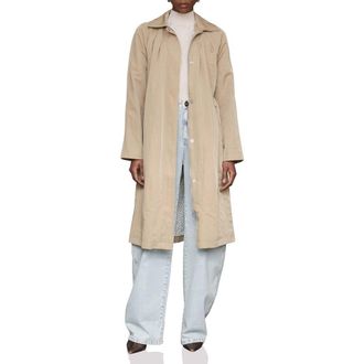Avec Les Filles Nylon Pleated Rain Trench Coat in Fawn at Nordstrom Rack, Size X-Large