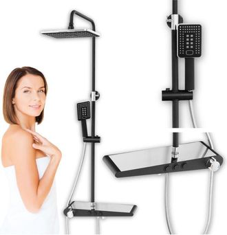 Desconocido Livia S-1206bc Conjunto De Ducha De Superficie Negro/cromo