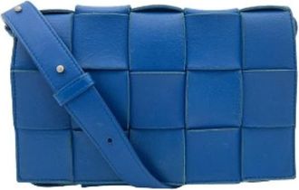 Bottega Veneta Pre-owned Leren Schoudertas - Dames - Vintage Schoudertas - Blauw - ONE Size - Leer - Vintage