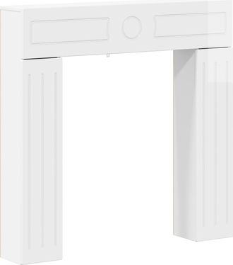 vidaXL Marco De Chimenea Blanco Brillante 102 X 18 X 100,5 Cm Vidaxl