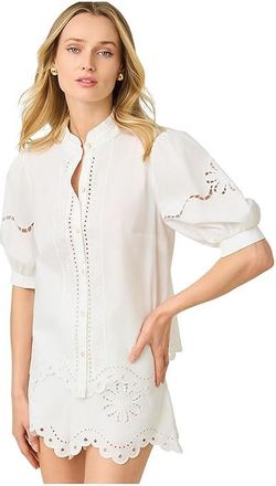 Lilly Pulitzer Koski Top Womens Clothing Resort White : XXS, Cotton