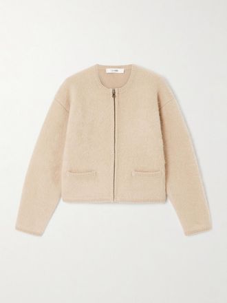 Frame Denim Cardigan In Misto Lana Spazzolato - Crema