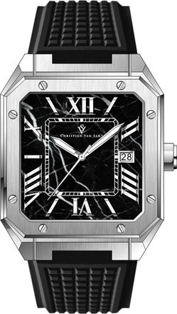Christian Van Sant Mens Mosaic Black Dial Watch