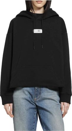 Maison Margiela Numeric Signature Hoodie - Dames - Hoodies - Zwart - M - Katoen - Hoodies & sweatvesten