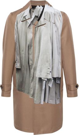 Comme Des Garçons Trompe Loeil single-breasted trenchcoat - men - Polyester/Cupro - S - Brown