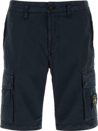 Stone Island Navy Blue Stretch Cotton Bermuda Shorts