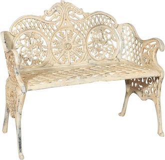 Biscottini International Biscottini - Cast iron bench 110x55x90 cm Garden bench Outdoor sofa Liberty bench with armrests 2-seater chair Iron bench