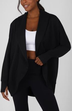 Yogalicious London Open Front Scuba Knit Cardigan in Black at Nordstrom Rack, Size Medium
