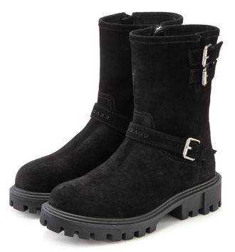 Elbsand Stiefel, Boots, Bikerboots aus Leder mit trendigen Zierschnallen