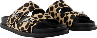 Tory Burch Womens Printed Calfskin Sandal Beige