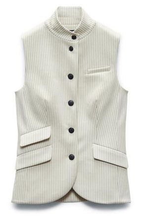 Rag & Bone Slade Ponte Vest in Ivrystripe at Nordstrom Rack, Size Xx-Small