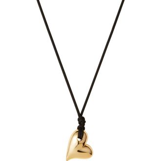 JENNY BIRD Art Heart on a String Necklace in High Polish Gold at Nordstrom