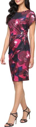S.L. Fashions Print Sheath Dress in Pink Multi at Nordstrom Rack, Size 10