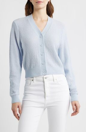 Frame Denim The Lightweight Stretch Wool Blend Cardigan in Sky Blue at Nordstrom, Size X-Small