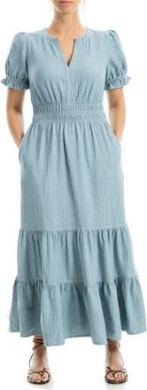 Max Studio Tiered Crepe Maxi Dress in Heather Mineral at Nordstrom Rack, Size X-Large