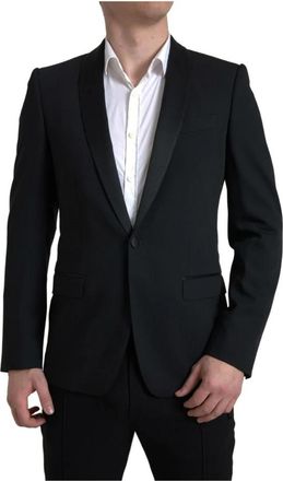 Dolce & Gabbana Authentieke wollen blazer met sjaalkraag - Heren - Blazers - Zwart - M - Wol - Jassen