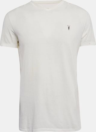 AllSaints Off-White Cotton V-Neck T-Shirt