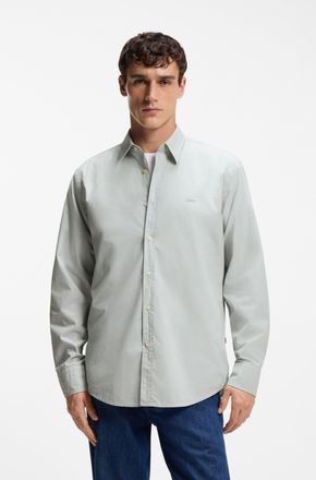 Boss Orange by Hugo Boss Langarmhemd BOSS ORANGE Relegant, Herren, Gr. XXL, N-Gr, silber043, Web, Obermaterial: 100% Baumwolle, regular fit, hoch geschlossener Ausschnitt, ein