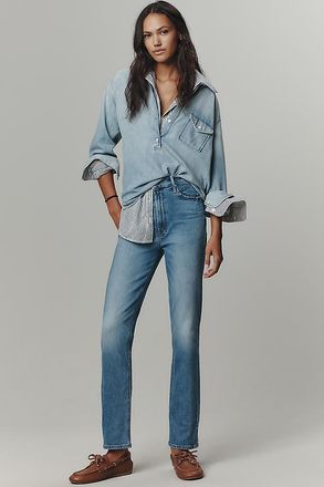 Mother The Dazzler Flood Mid-Rise Straight-Leg Jeans
