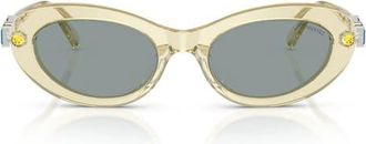 Swarovski 53mm Oval Sunglasses in Transparent Yellow /Grey at Nordstrom