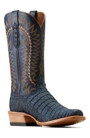 Ariat Futurity Finalist Genuine Caiman Leather Boot in Navy Sueded Caiman Belly at Nordstrom Rack, Size 10