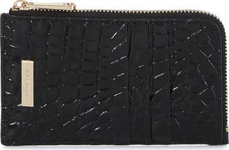Brahmin Lennon Croc Embossed Leather Card Case in Black at Nordstrom