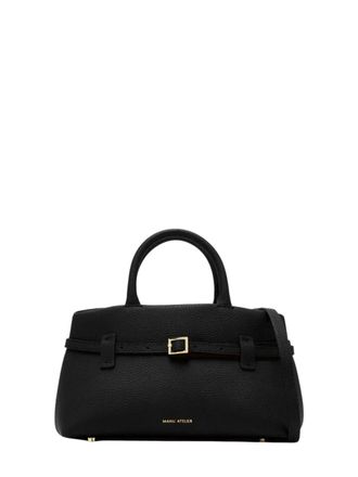 Manu Atelier Black Le Cambon 25 Hammered Leather Shoulder Bag