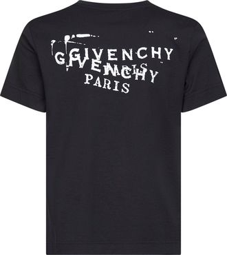 Givenchy Womens Black Stamp Print T-Shirt Cotton T-Shirts & Jerseys