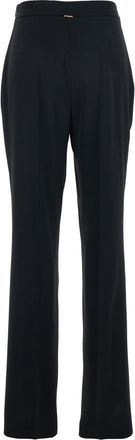 Twinset Womens Trousers High-Waisted Black Acetate