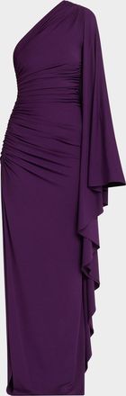 Michael Kors Draped One-Shoulder Column Gown