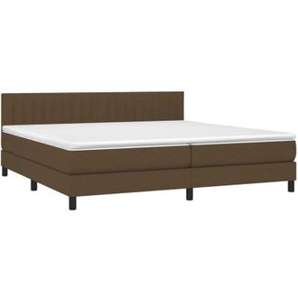 vidaXL Cama Box Spring Con Colch&oacute;n Tela Marr&oacute;n Oscuro 200x200 Cm Vidaxl