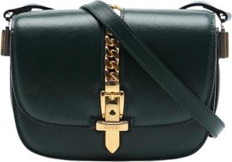 Gucci Pre-owned Vintage Crossbody Bag - Dames - Vintage Schoudertas - Groen - ONE Size - Leer - Vintage