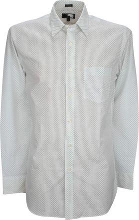 Generic Ex Store Mens Pure Cotton Wrinkle Free Single Cuff Shirt White Spot Large/Regular Fit