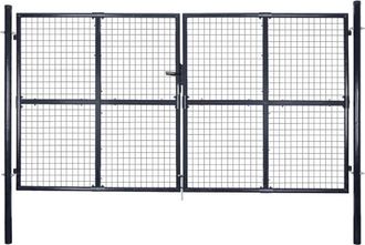 vidaXL Vidaxl - Puerta De Jard&iacute;n De Malla De Acero Galvanizado, 306 X 200 Cm, Gris