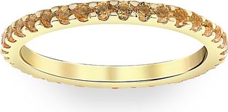 Pompeii3 3/4Ct Genuine Citrine Eternity Ring Stackable Band 10k Yellow Gold