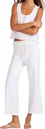bobi Comfort Waist Crop Flare Pant In White