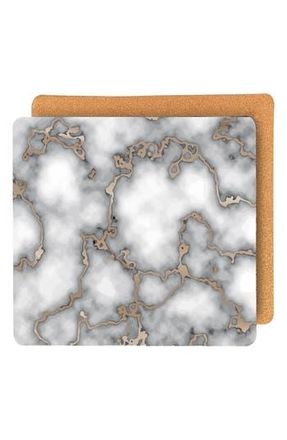 Dainty Home Marble Print Set of 6 Placemats in Smokey Gold at Nordstrom Rack