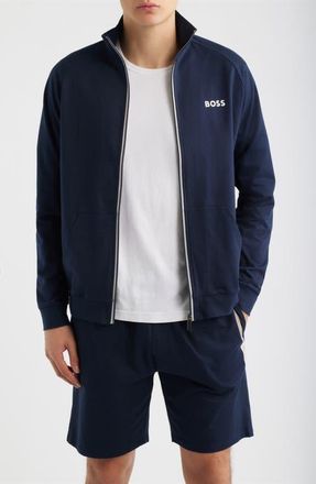 BOSS Authentic Cotton Track Jacket in Dark Blue at Nordstrom, Size Xx-Large